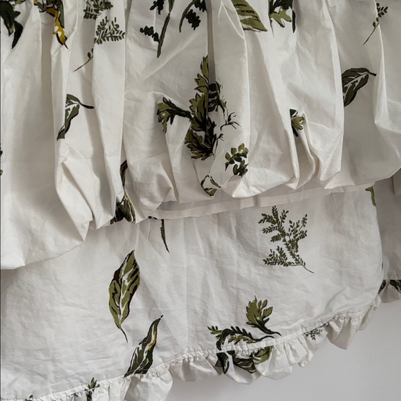 :Price Firm: Anthropologie High-Low Bubble Skirt in Green Pattern - Picture 8 of 12